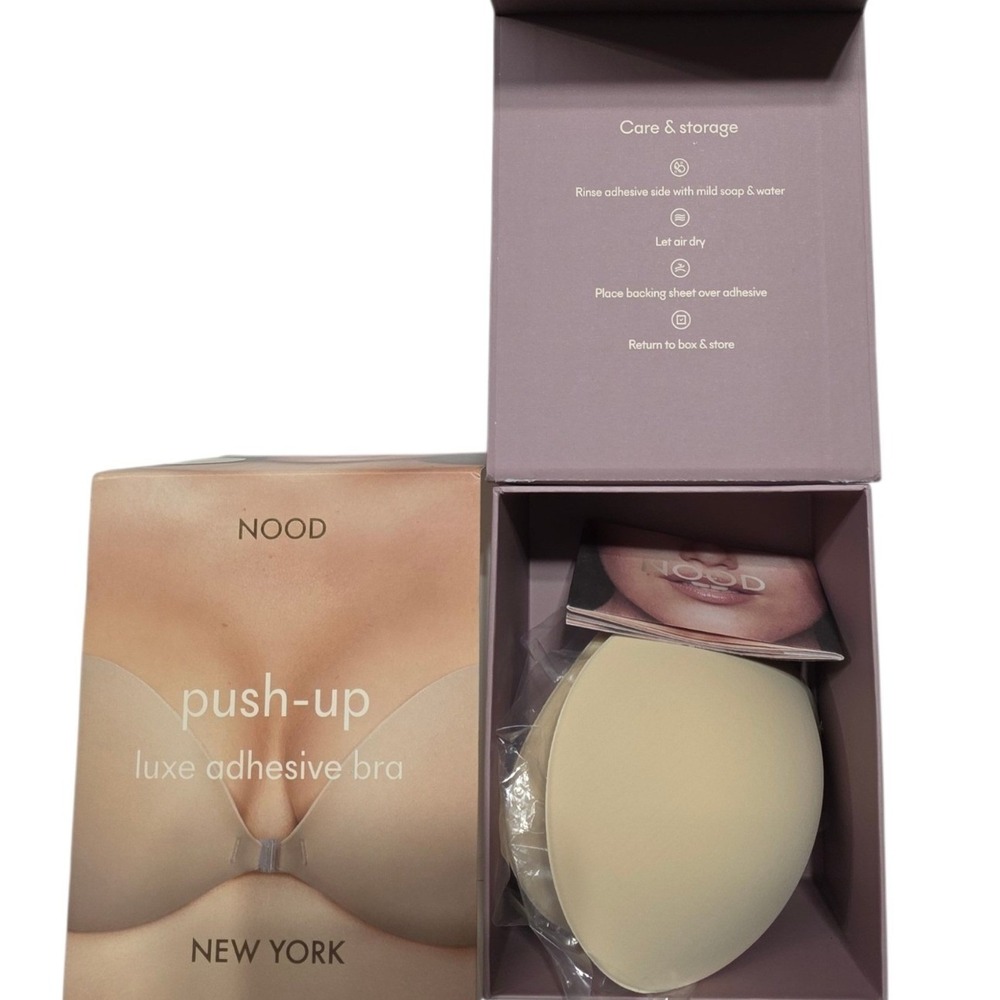 NOOD Push Up Luxe Adhesive Bra Women A Buff Beige Backless Strapless NIB - Picture 3 of 6